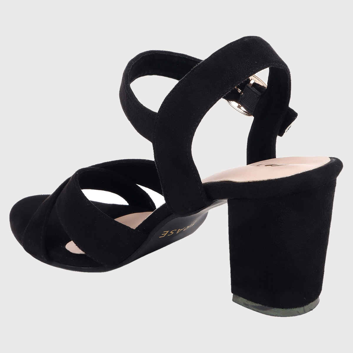 Trase Block Heels Sandals For Women - Black | 7 UK