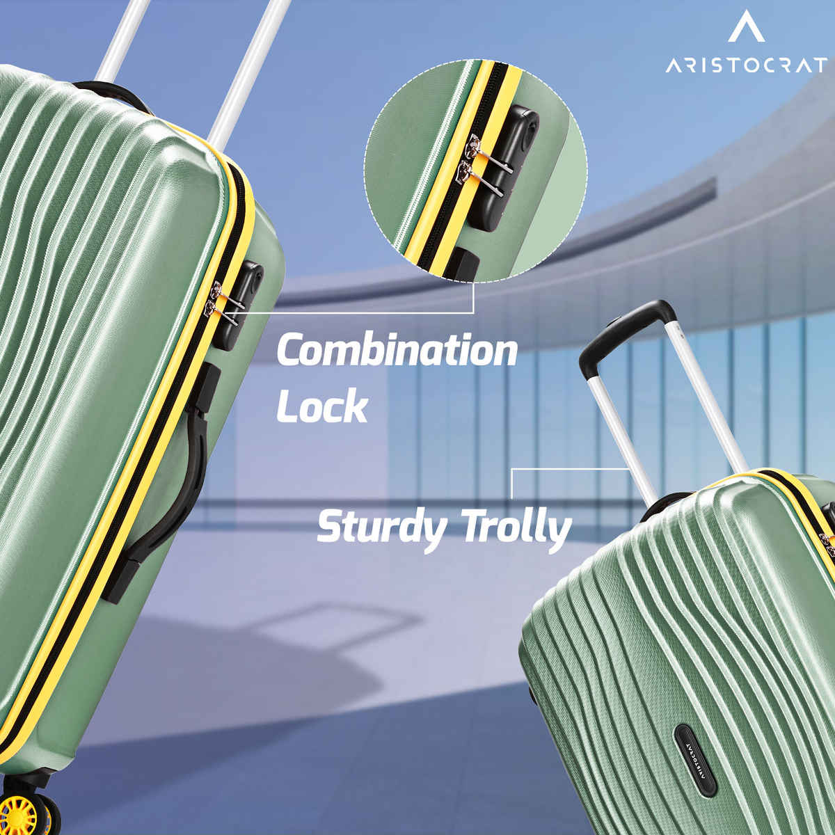 Aristocrat Vortex Plus Trolley | Thyme Green - 65 L