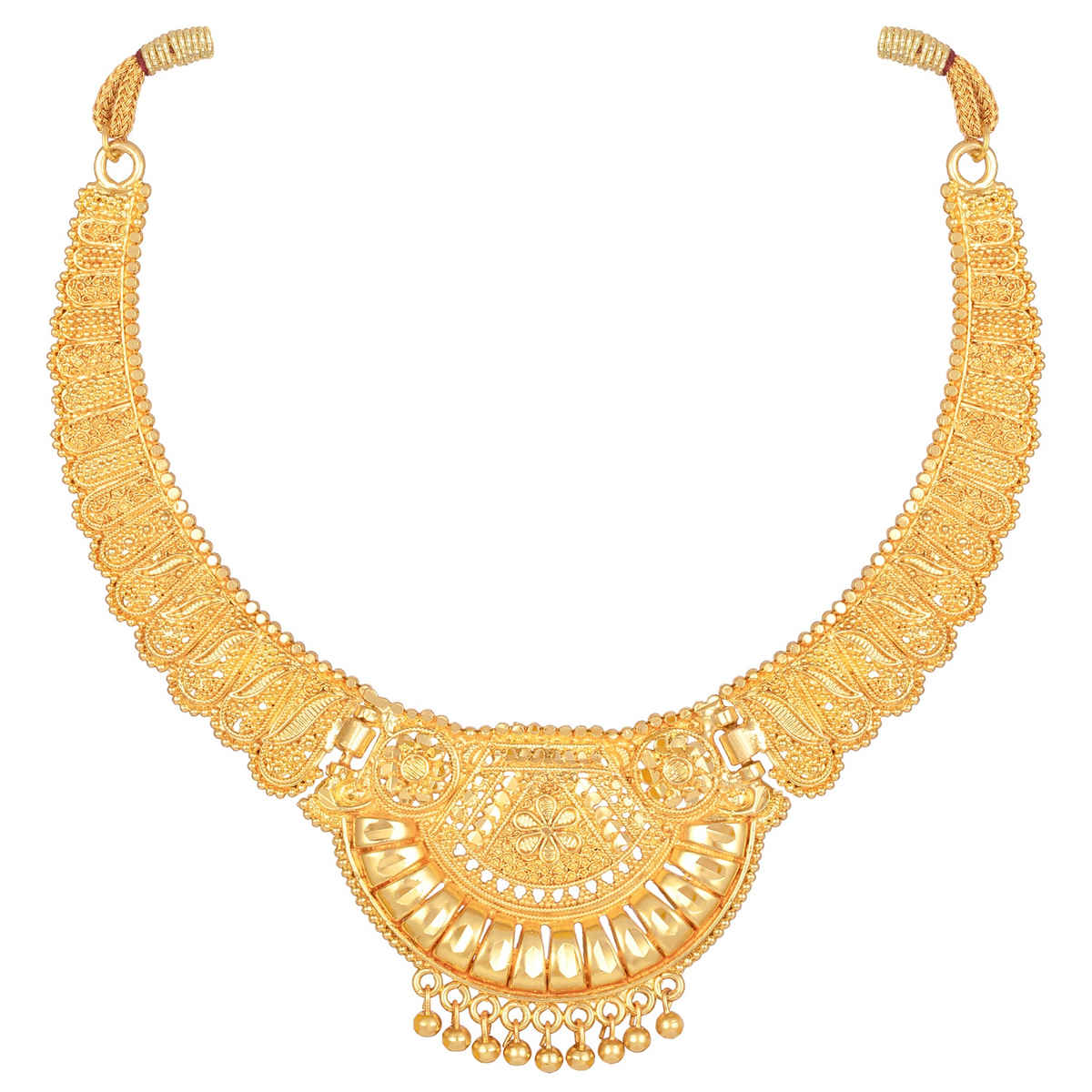 Shining Diva Fashion Choker Design Traditional One Gram Gold Plated Jewellery Set for Women 11534s