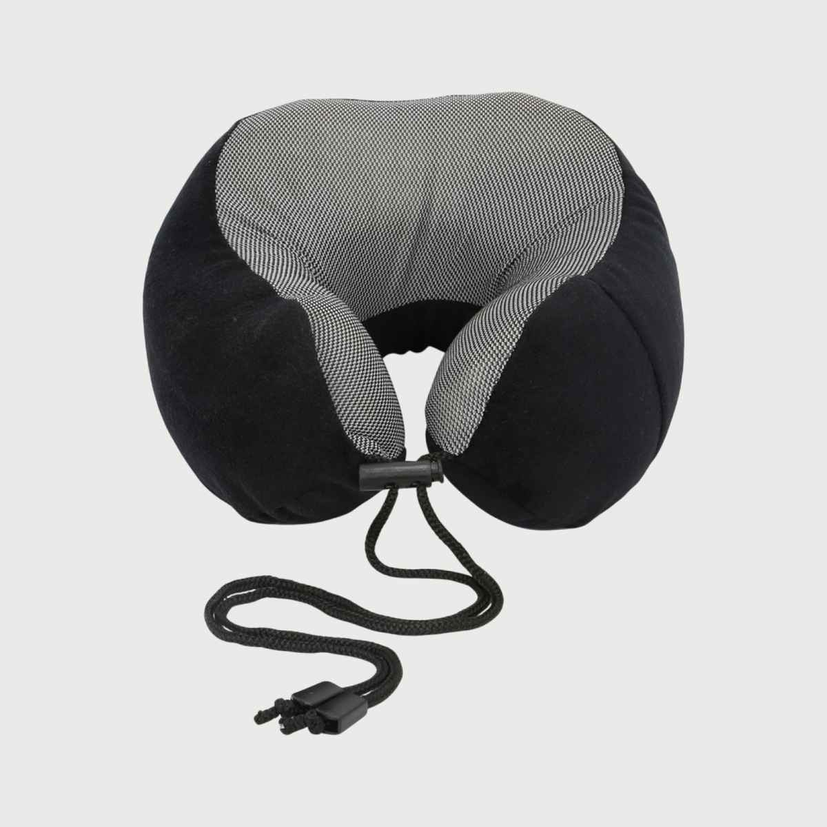 Kaaytee Memory Foam Travel Neck Pillow for Airplane & Car Neck Support Cushion | Black