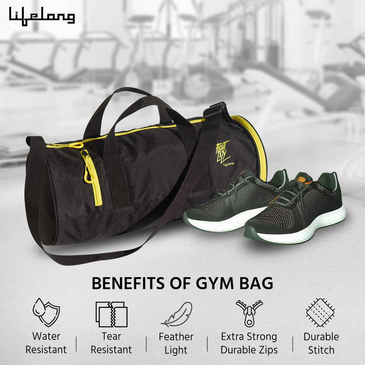 Lifelong Unisex Solid Polyester 30 L Duffle Bag | Black - Standard
