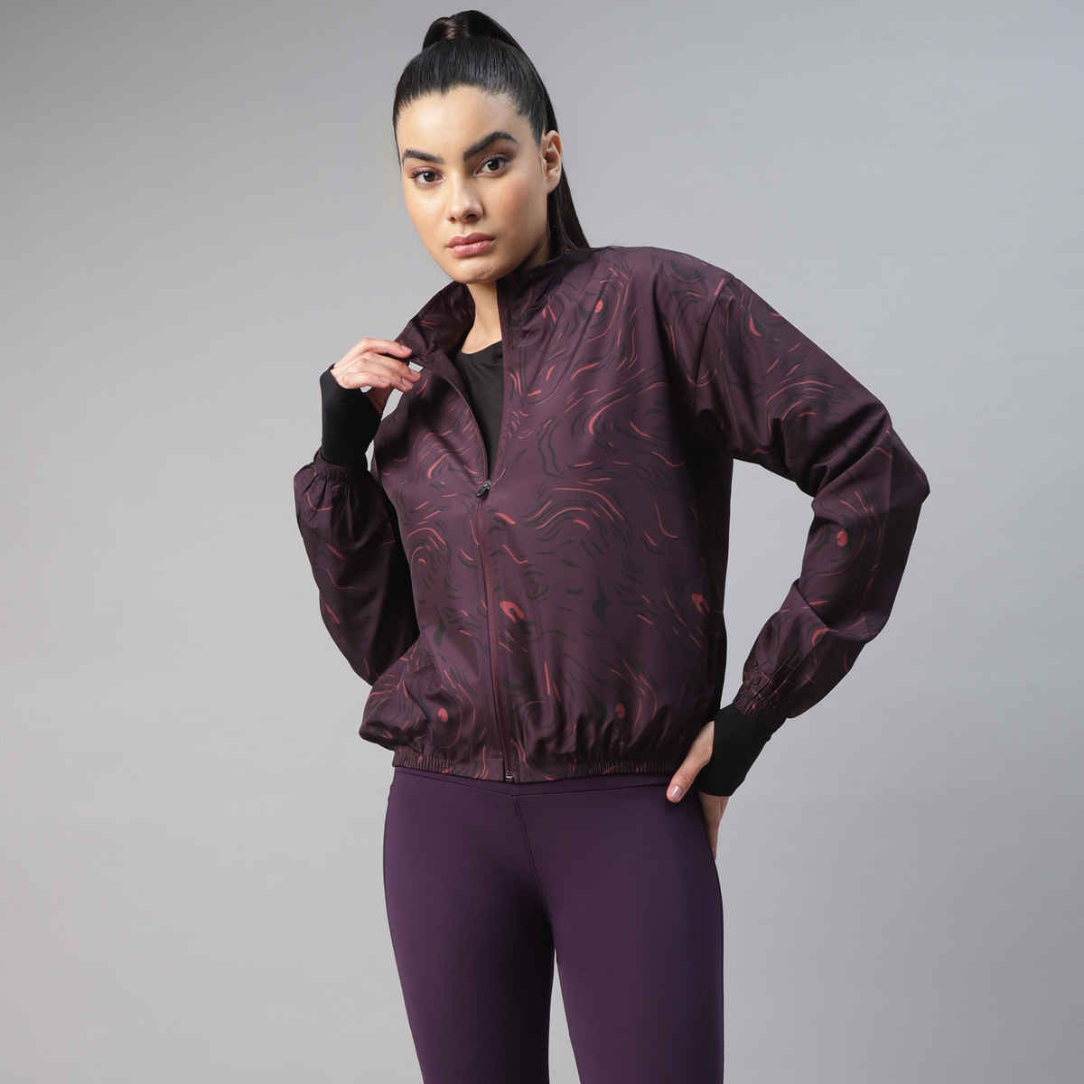 Dida Women's Sports Jacket | Regular Comfortable Stretchable Dry-Fit | Wine - S