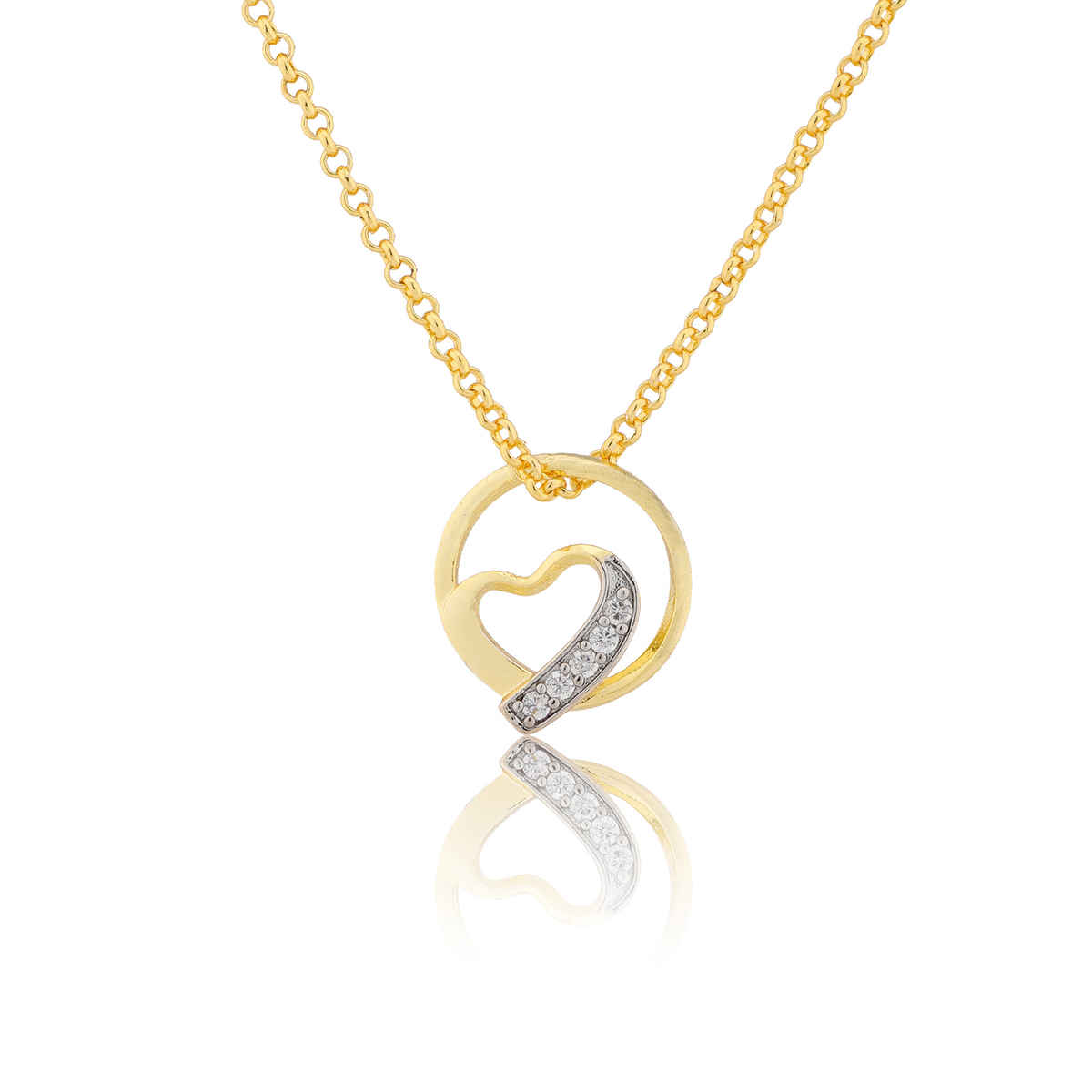 Voylla Valentines Day Golden Embrace Orbit Pendant