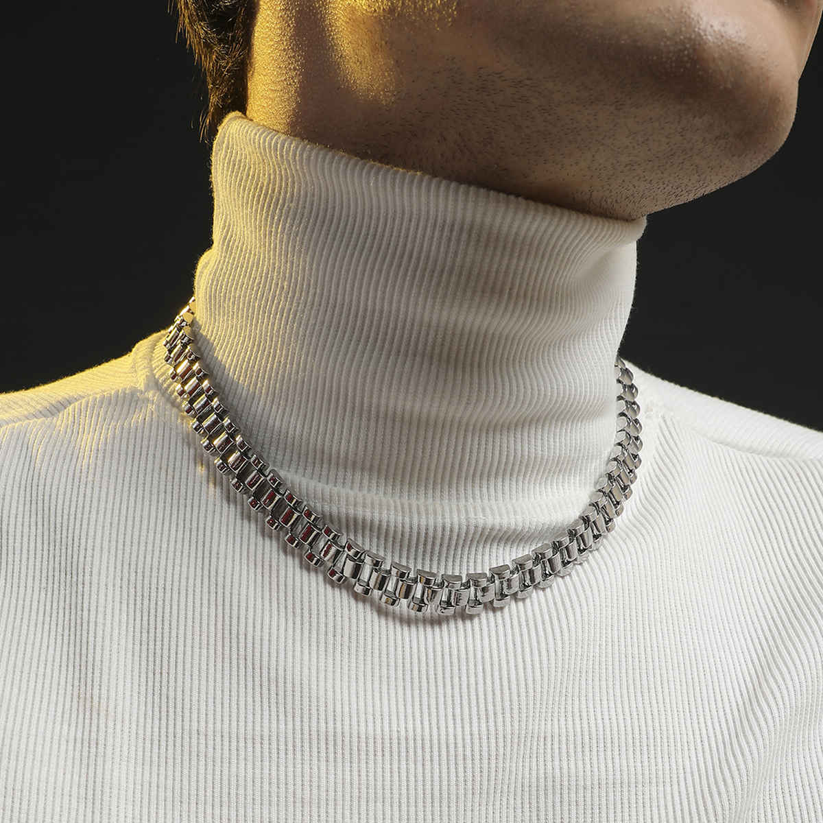 French Accent Silver-Plated Statement Chain