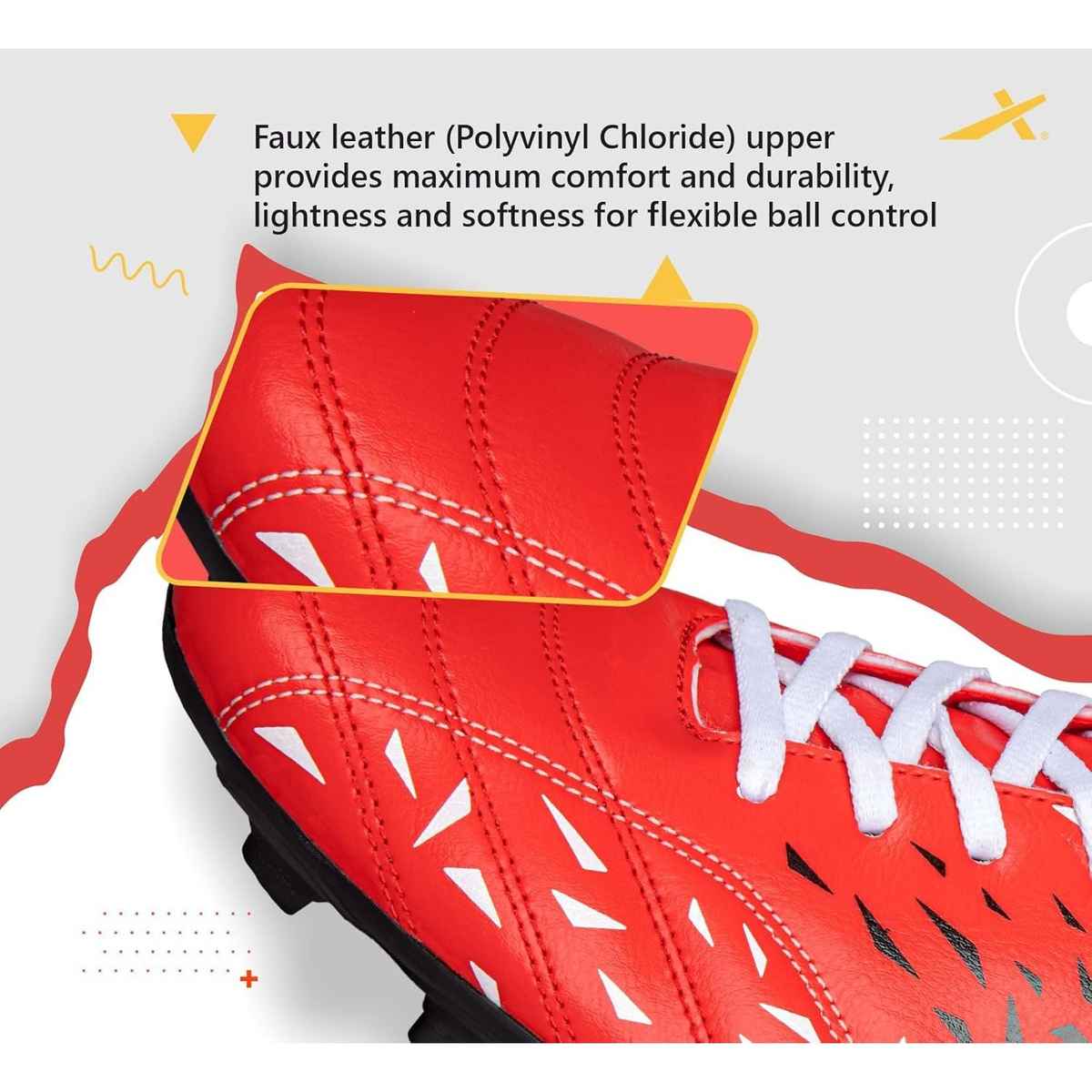 Vector X Titan Football Shoes For Mens Sports And Athletic | Red Size - 5