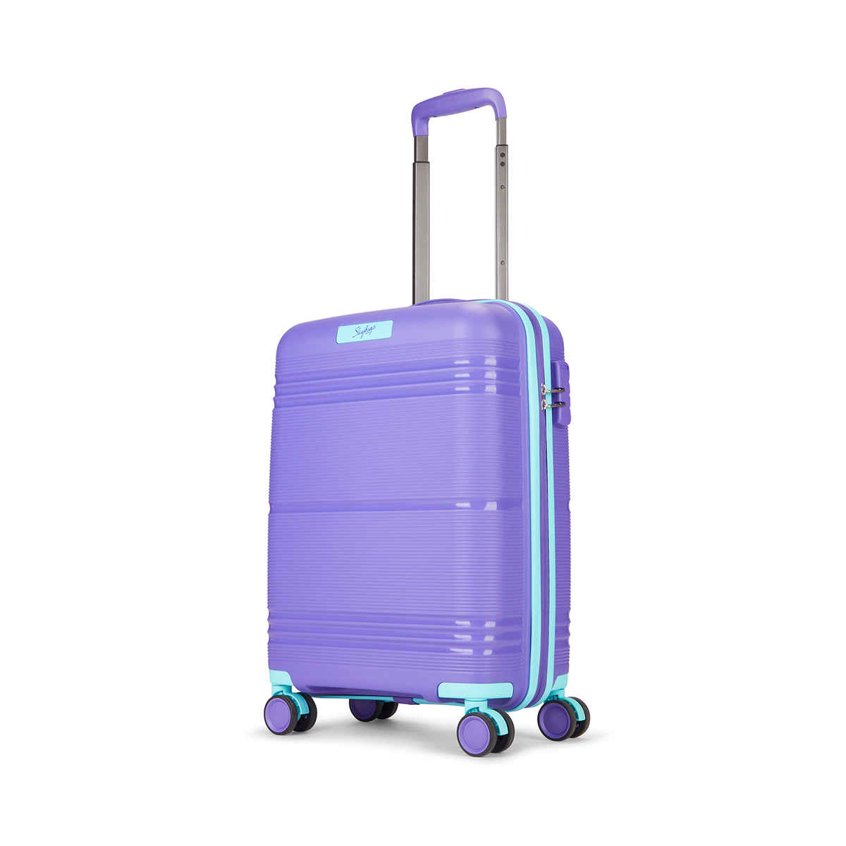 Skybags Unisex Striped PP 197 L Telescopic Hard Luggage Trolley Bag | Purple - 55 cm