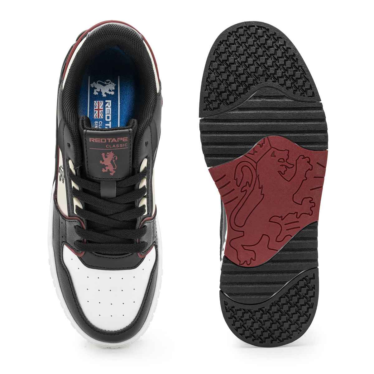 Red Tape Casual Sneaker Shoes For Men | Arch Support And Shock Absorption | Beige-Black | Size 8