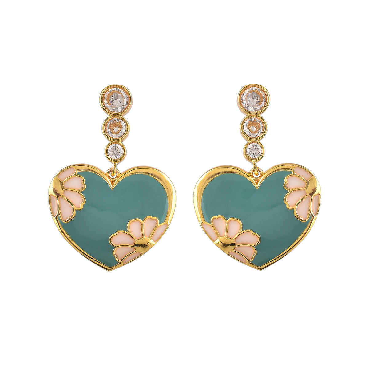 Voylla Valentine's Day Camellia Drop Earrings