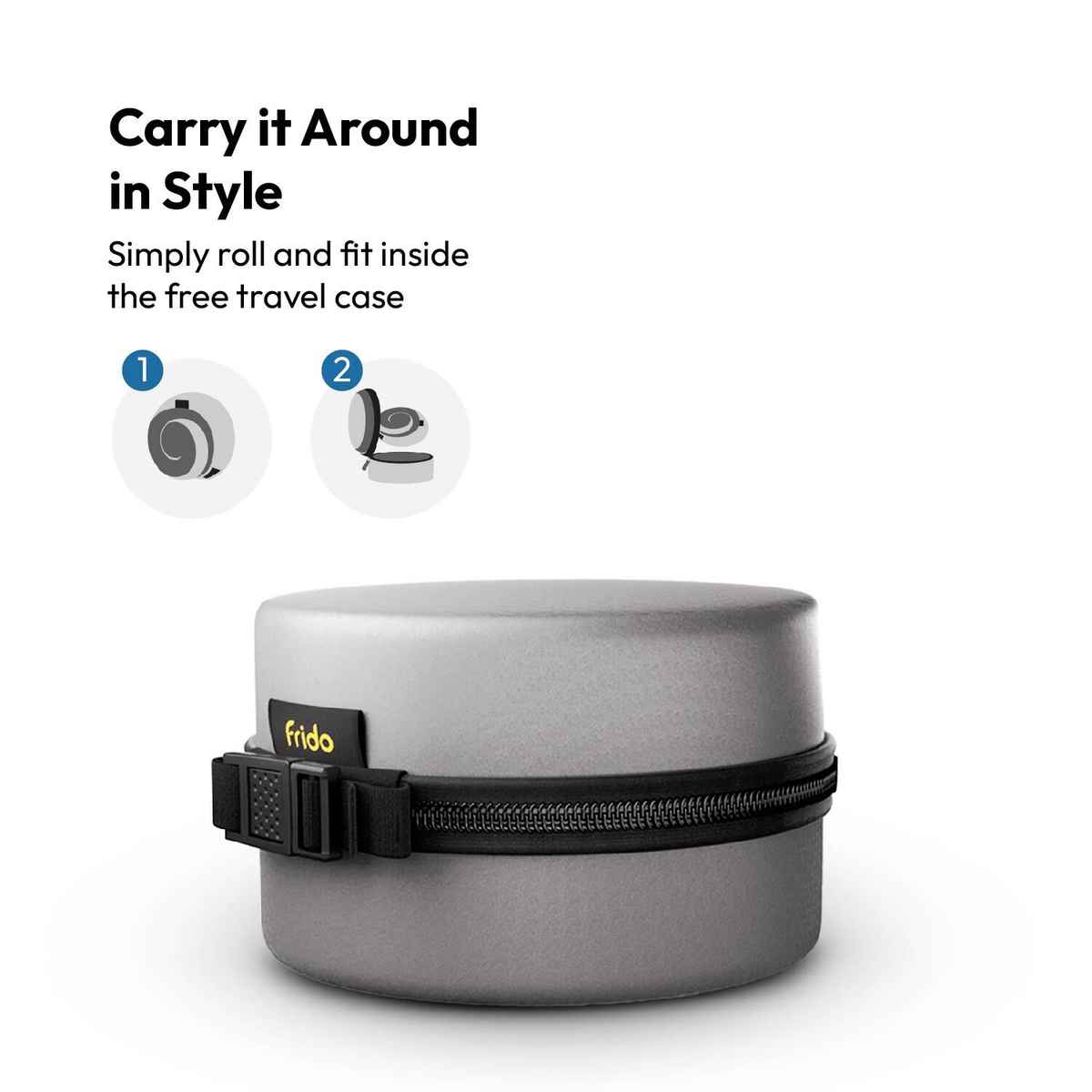 Frido Unisex Solid Memory Foam Neck Pillow | Core Black - Free Size