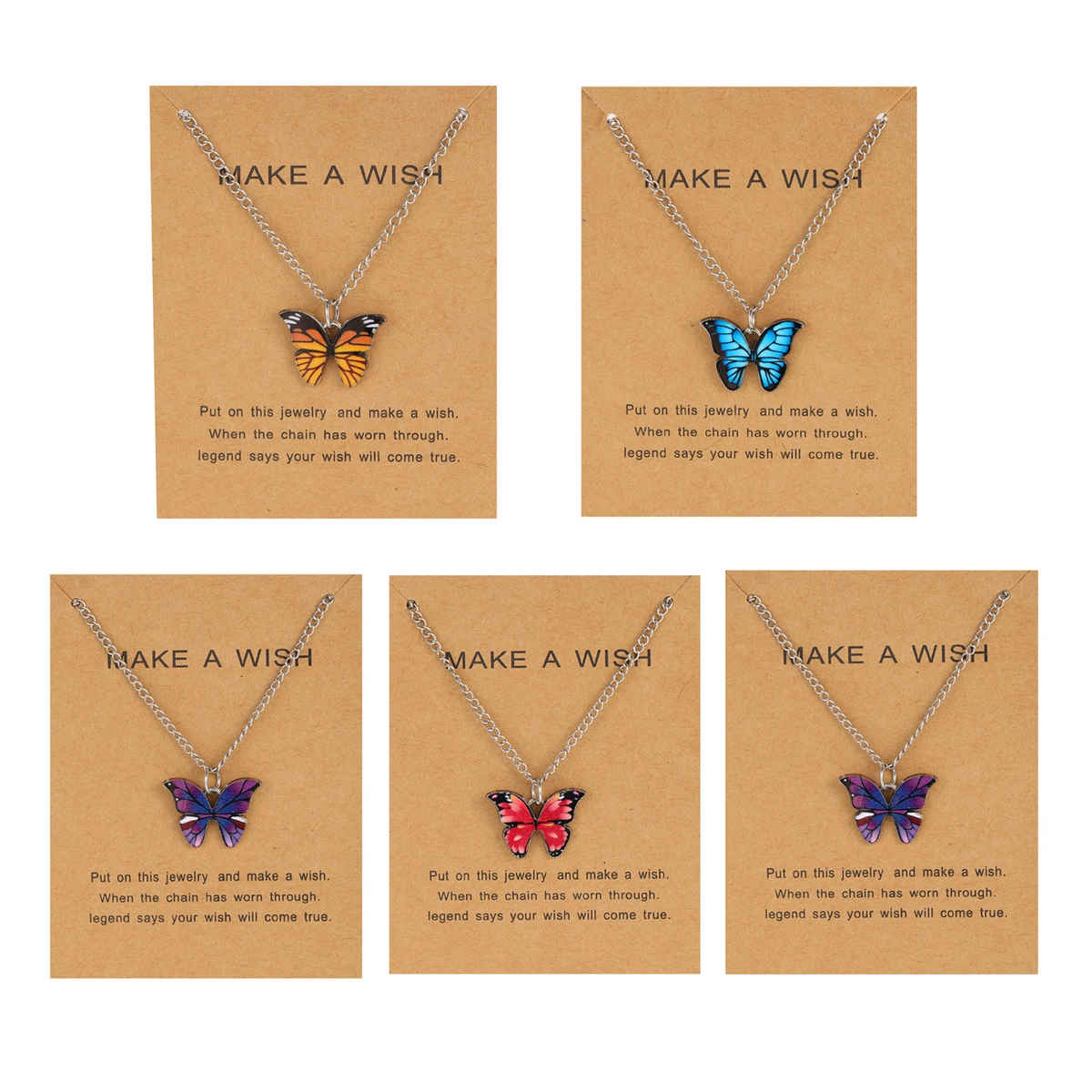 Shining Diva Fashion 5 Pcs Latest Stylish Butterfly Necklace Set for Women and Girls | Rrsd15817np