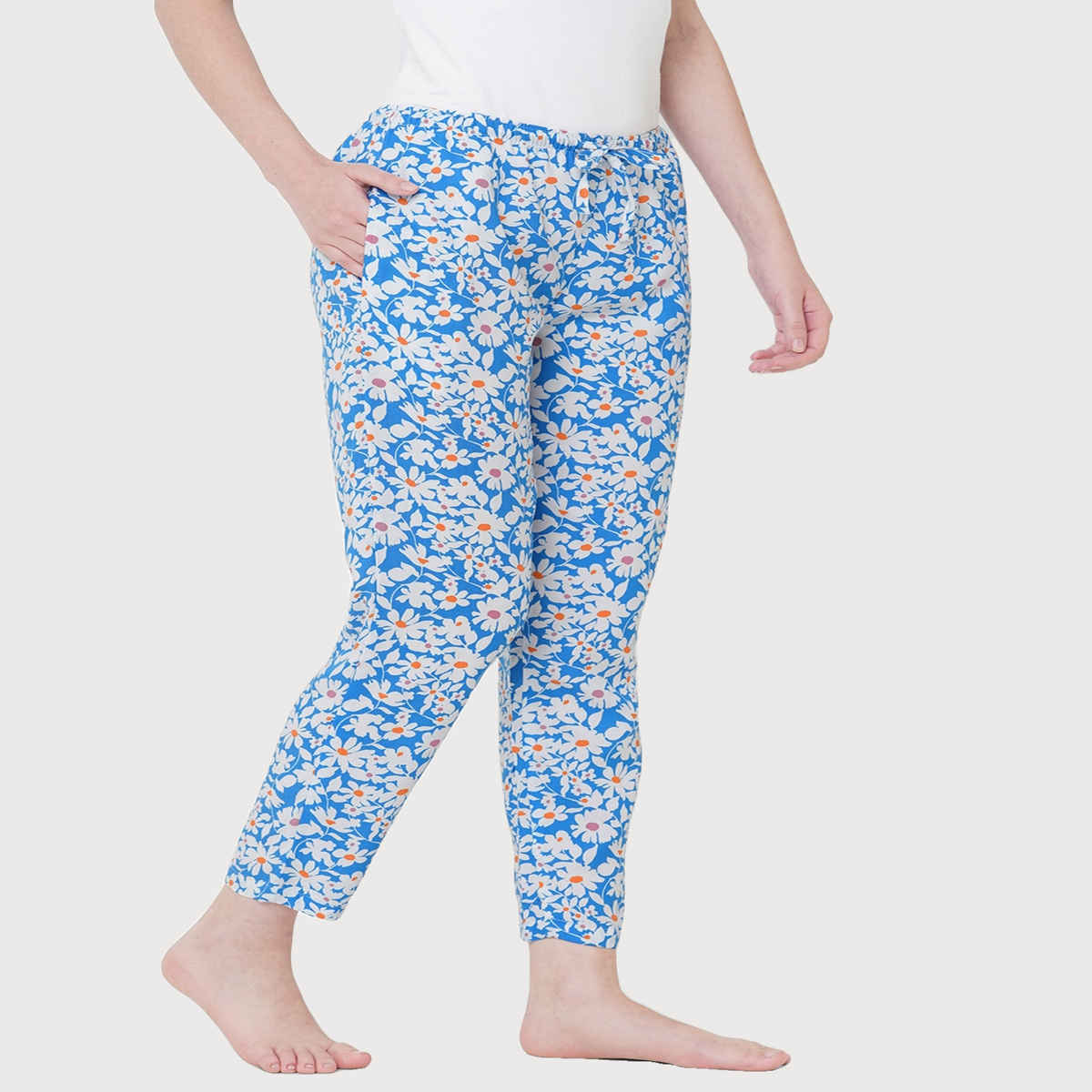Urban Scottish Women s USWPJ504 Floral Printed Lounge Pyjama Pants | Blue - L
