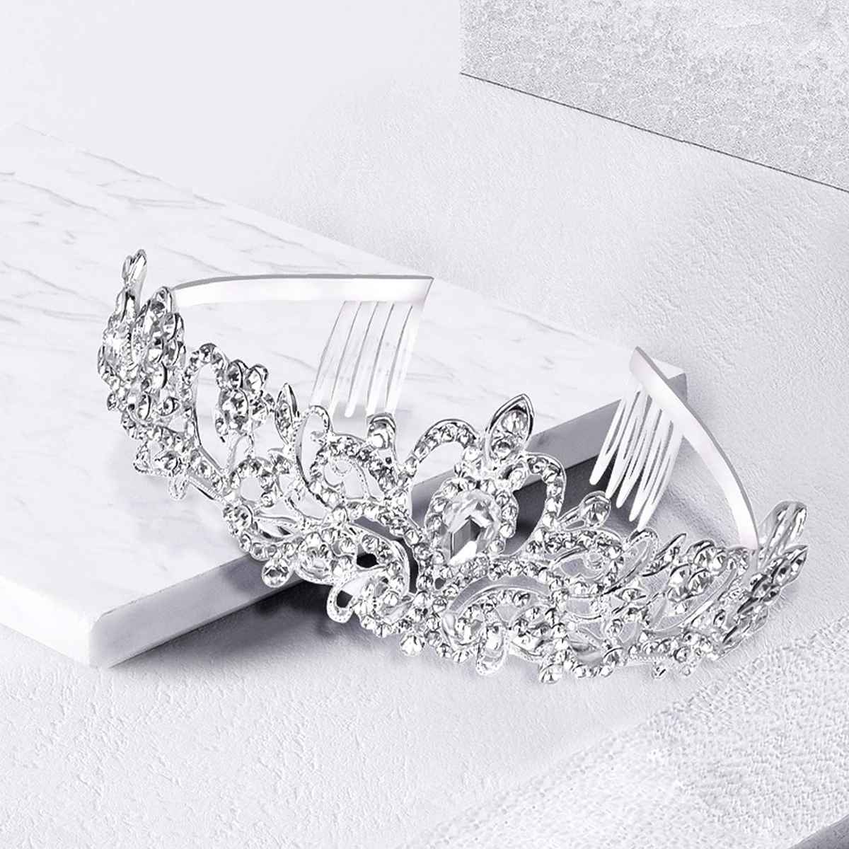 Shining Diva Fashion Crystal Tiara and Crown for Women Girls Kids Bridal Hair Accessories | 15412hb