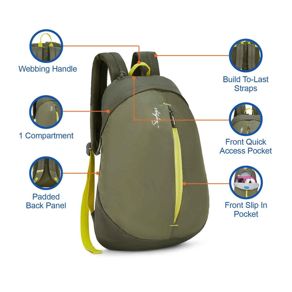 Skybags Unisex Polyester 17 L Backpack | Grey - S