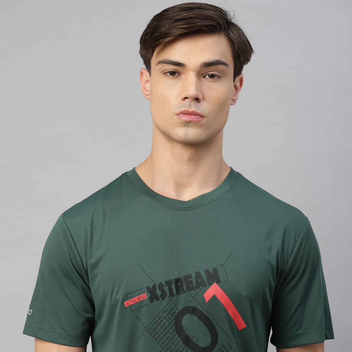 Dida Men's Dry Fit Sports T-Shirt | Comfortable and Stretchable | Trekking Green - XL