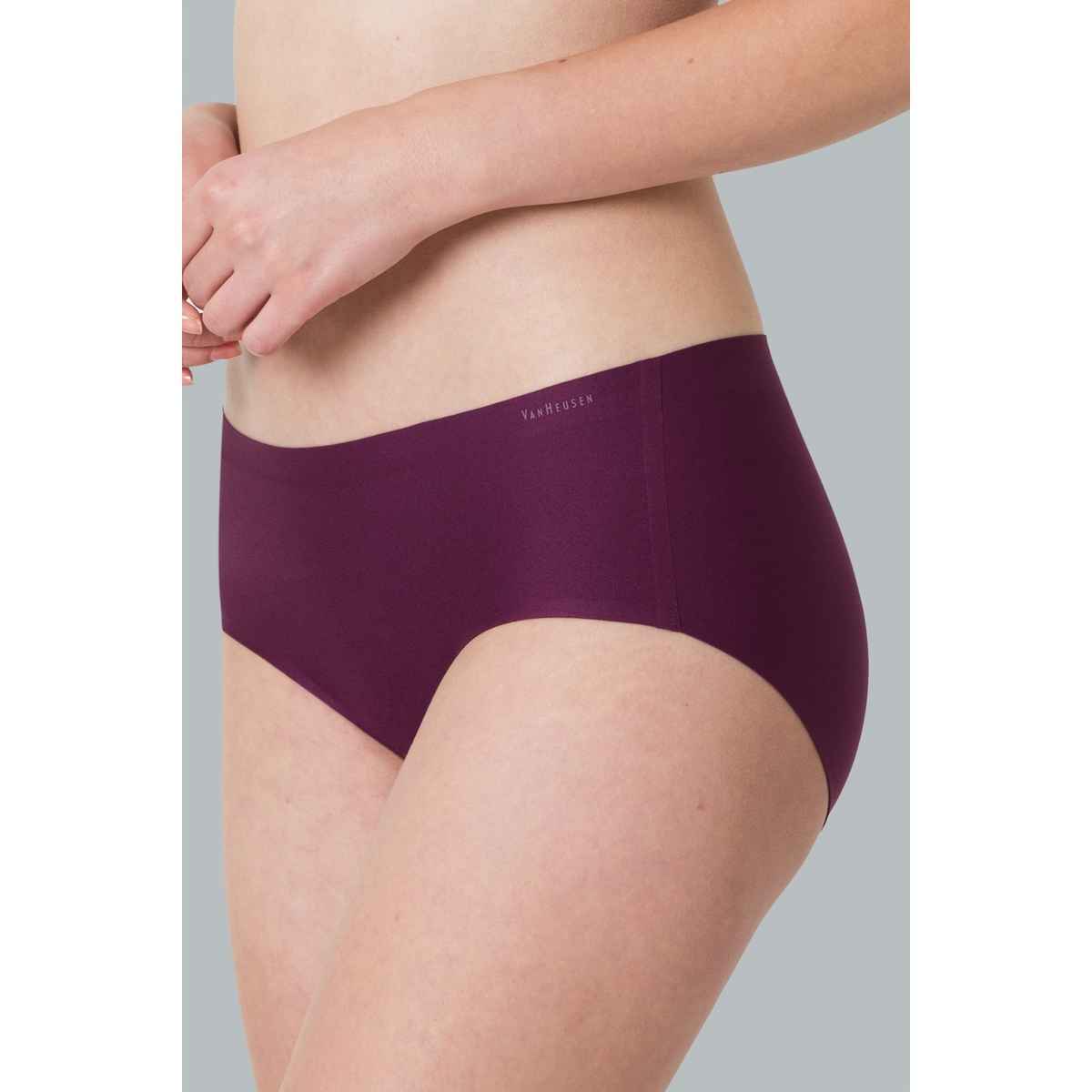 Van Heusen Women Wine No Visible Panty Line Easy Stain Release Gusset Hipster Panty - S/M