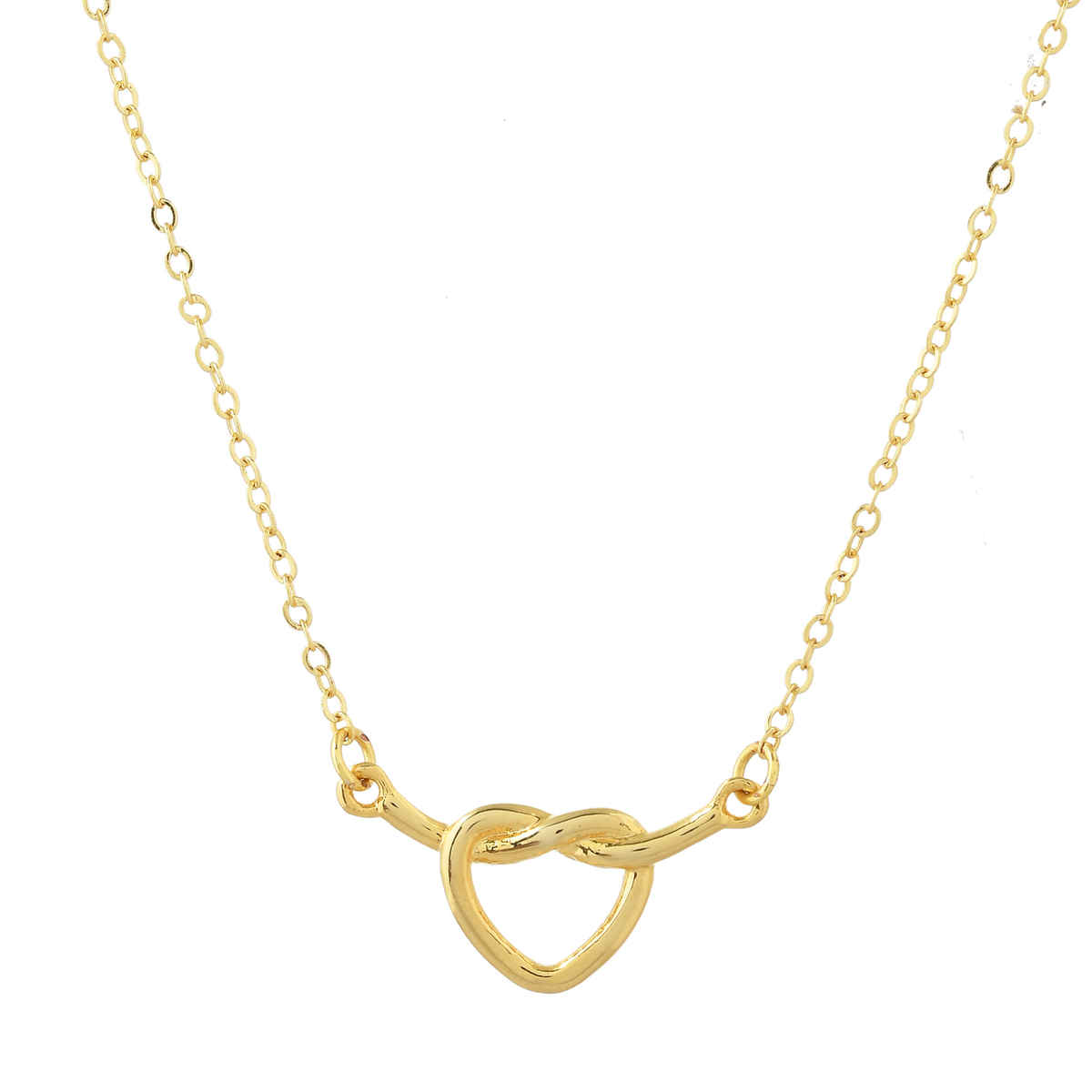 Voylla Valentine's Day Heart Knot Pendant Necklace