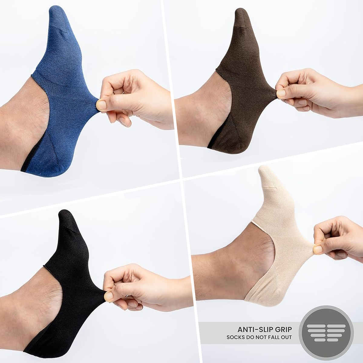 Supersox Men's Solid Cotton Loafer Socks | Black - UK 7 - 10