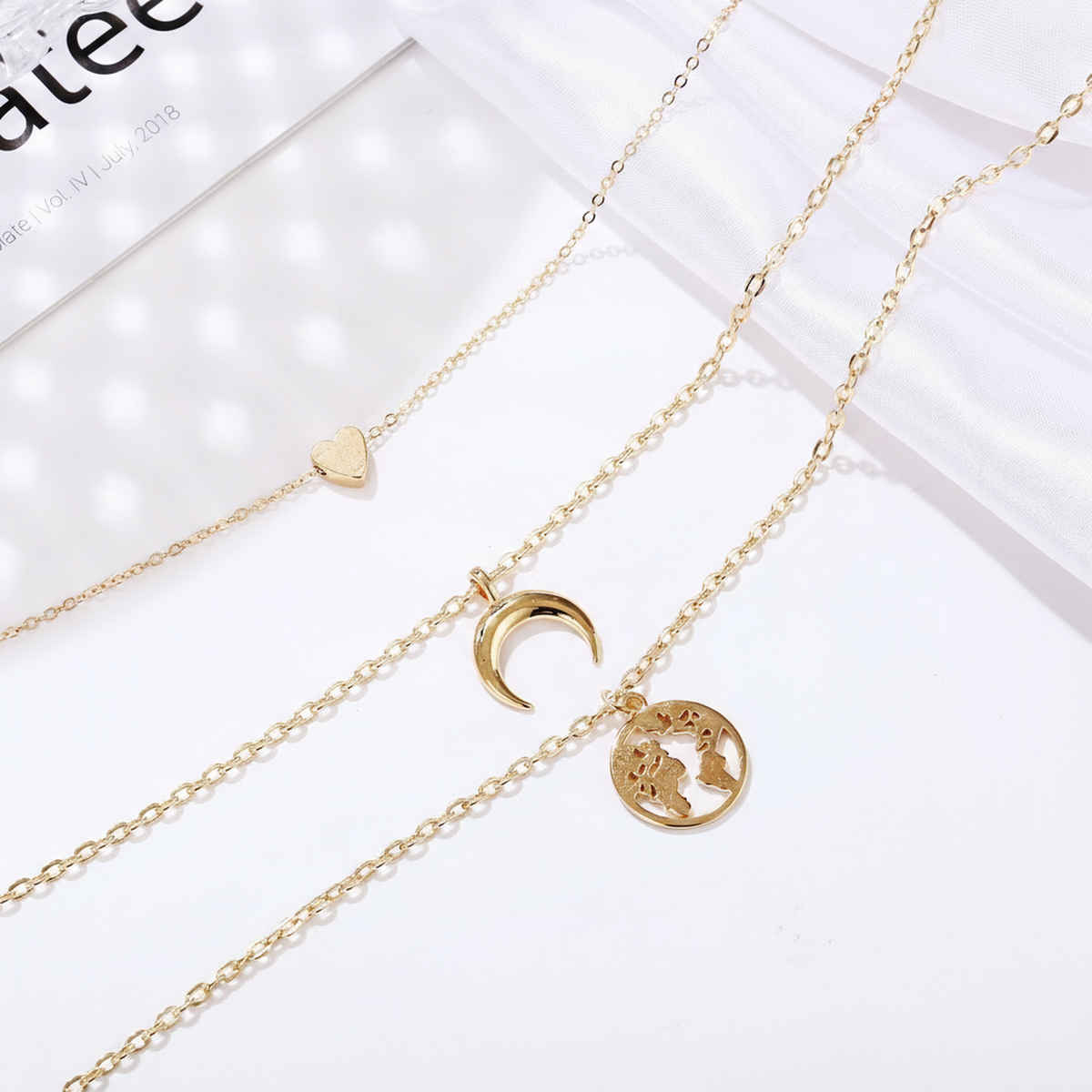 Shining Diva Fashion Latest Multilayer Western Necklace for Women and Girls | 12245np