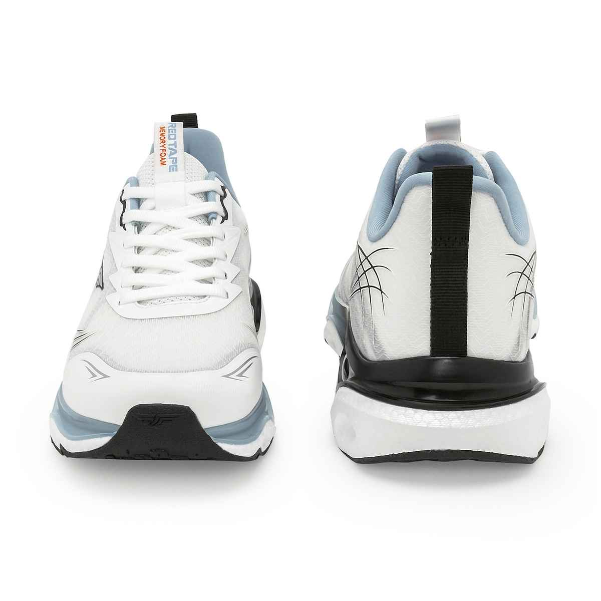 Red Tape Men's Athleisure Sneakers | Cultured Round-Toe Shape & Cushioning | White and Blue - UK 9