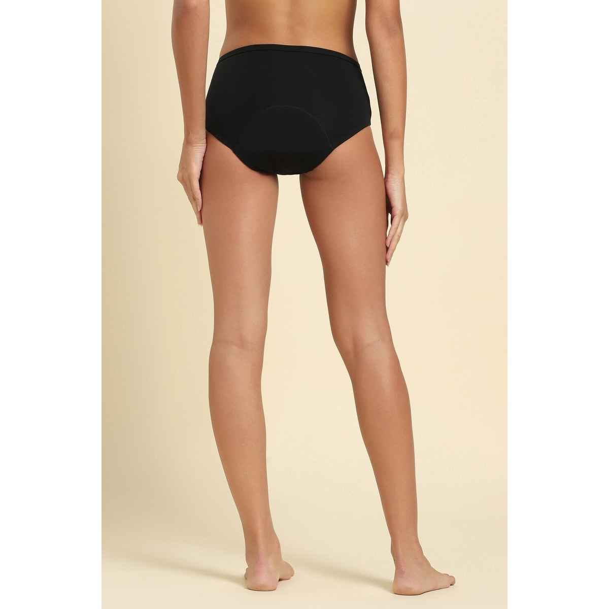 Van Heusen Women Black Solid Anti Bacterial High Absorbance Stay Dry Period Panty - M