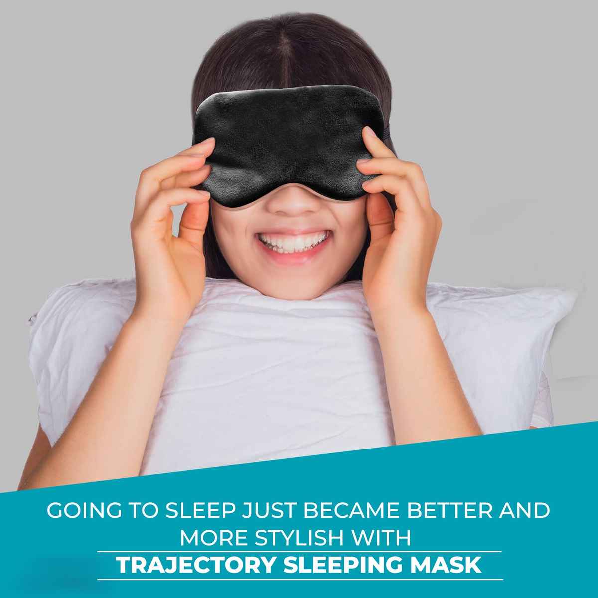Trajectory Unisex Solid Microfiber Eye Mask | Black - Free Size