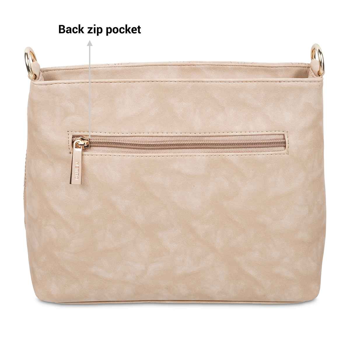 Metro Beige Synthetic Sling Bag for Women | 66-176-20