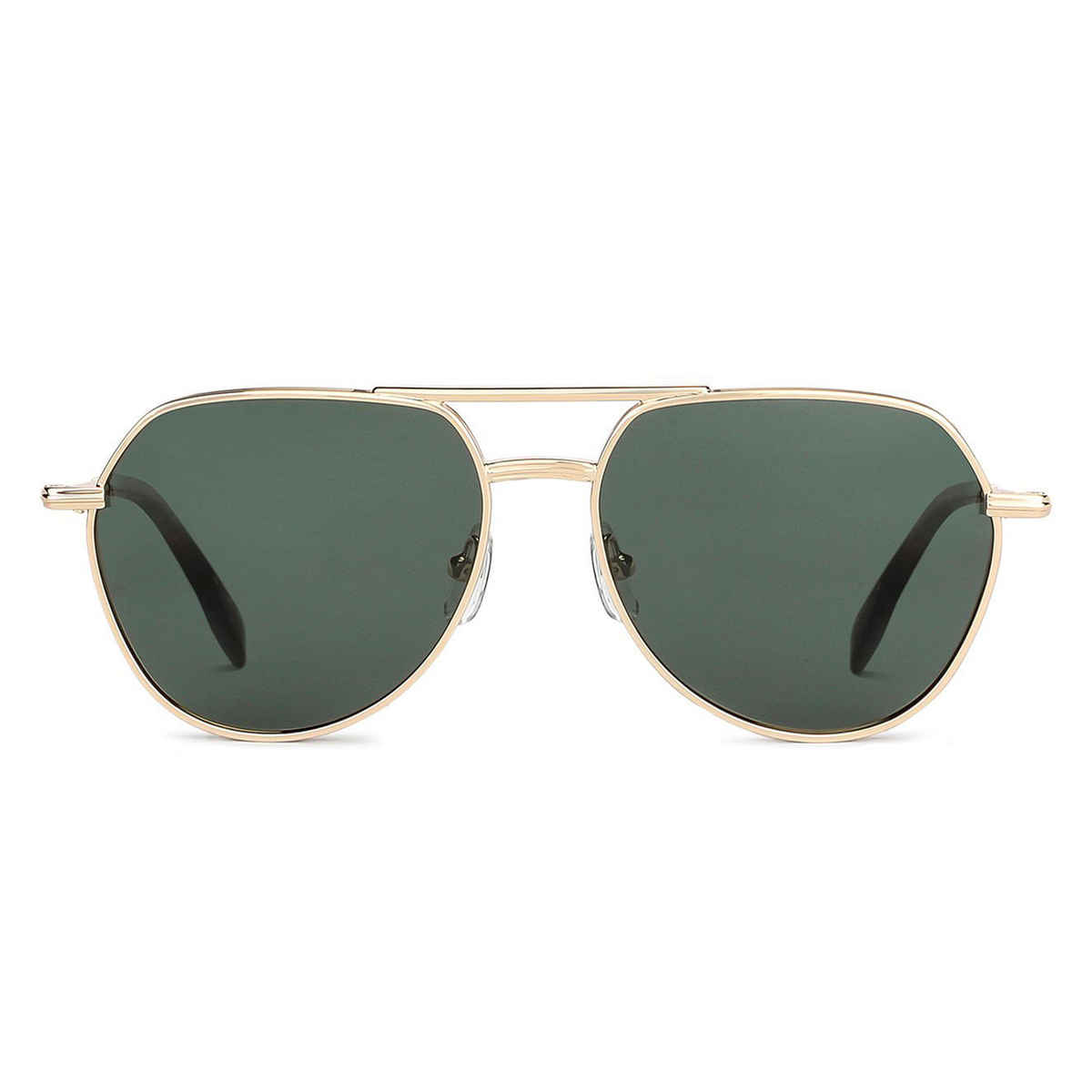 John Jacobs By Lenskart | Premium Polarized Sunglasses | Unisex | Aviator| Medium-141mm |Gold-Black