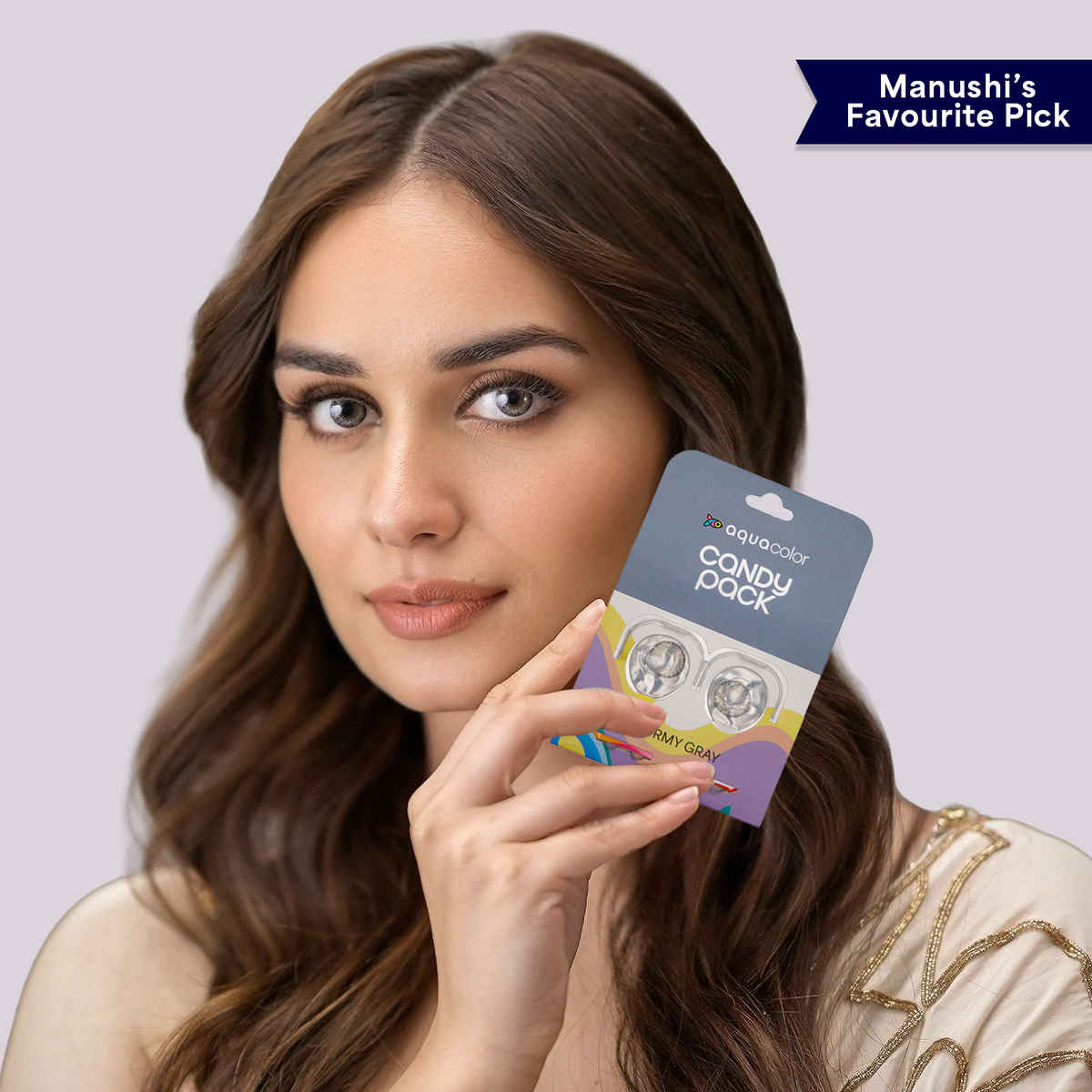 Aquacolor Daily Disposable Contact Lens- Spicy Grey (2 Lens Candy Pack) | Zero Power