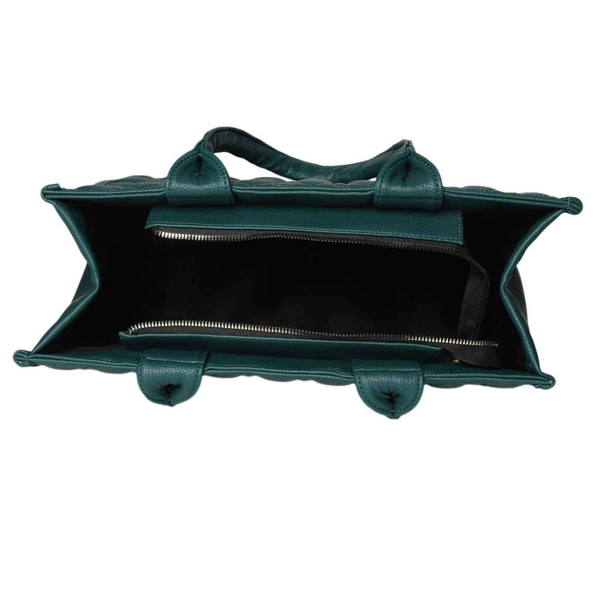 Mini Wesst Women's Textured PU 20 L Double Handle Tote Bag | Green - Regular