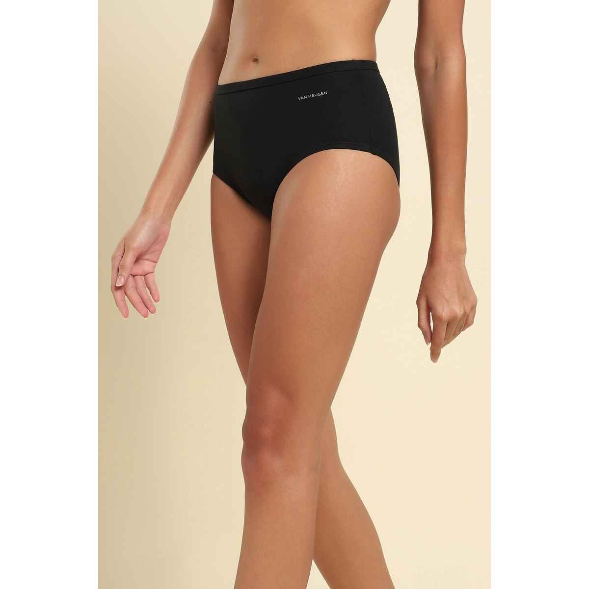 Van Heusen Women Black Solid Anti Bacterial High Absorbance Stay Dry Period Panty - M