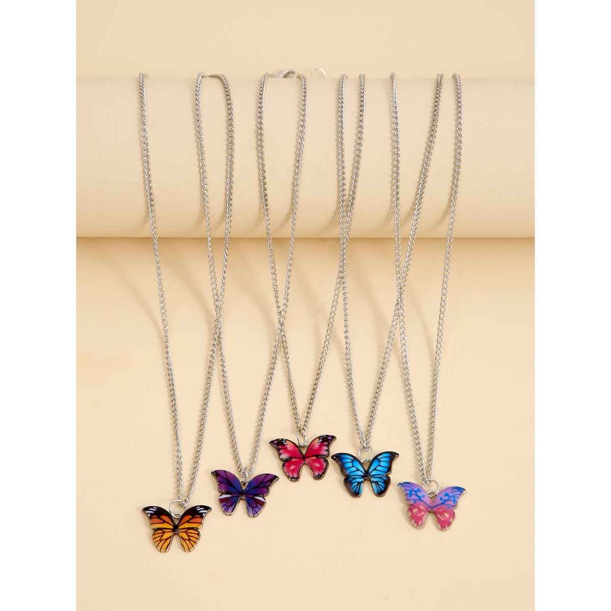 Shining Diva Fashion 5 Pcs Latest Stylish Butterfly Necklace Set for Women and Girls | Rrsd15817np