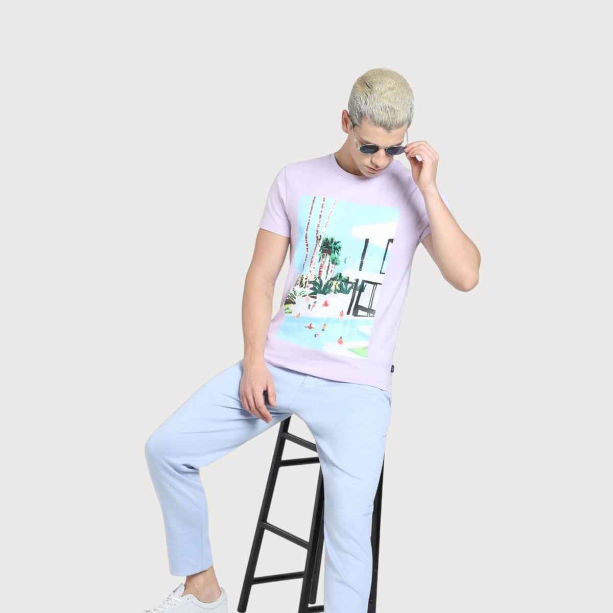 JACK & JONES Men's Slim fit T-shirt | Purple - S