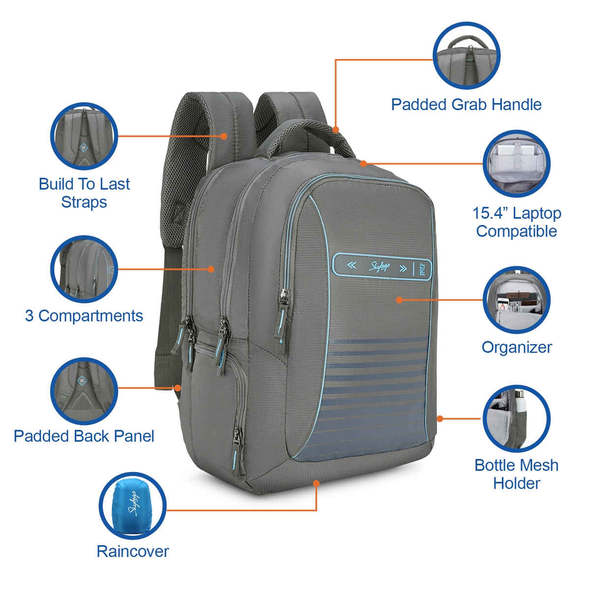 Skybags Unisex Polyester 42 L Laptop Backpack | Grey