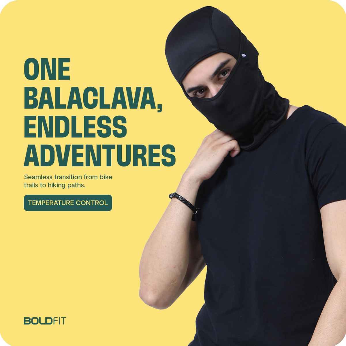 Boldfit Unisex Balaclava | Matte Black