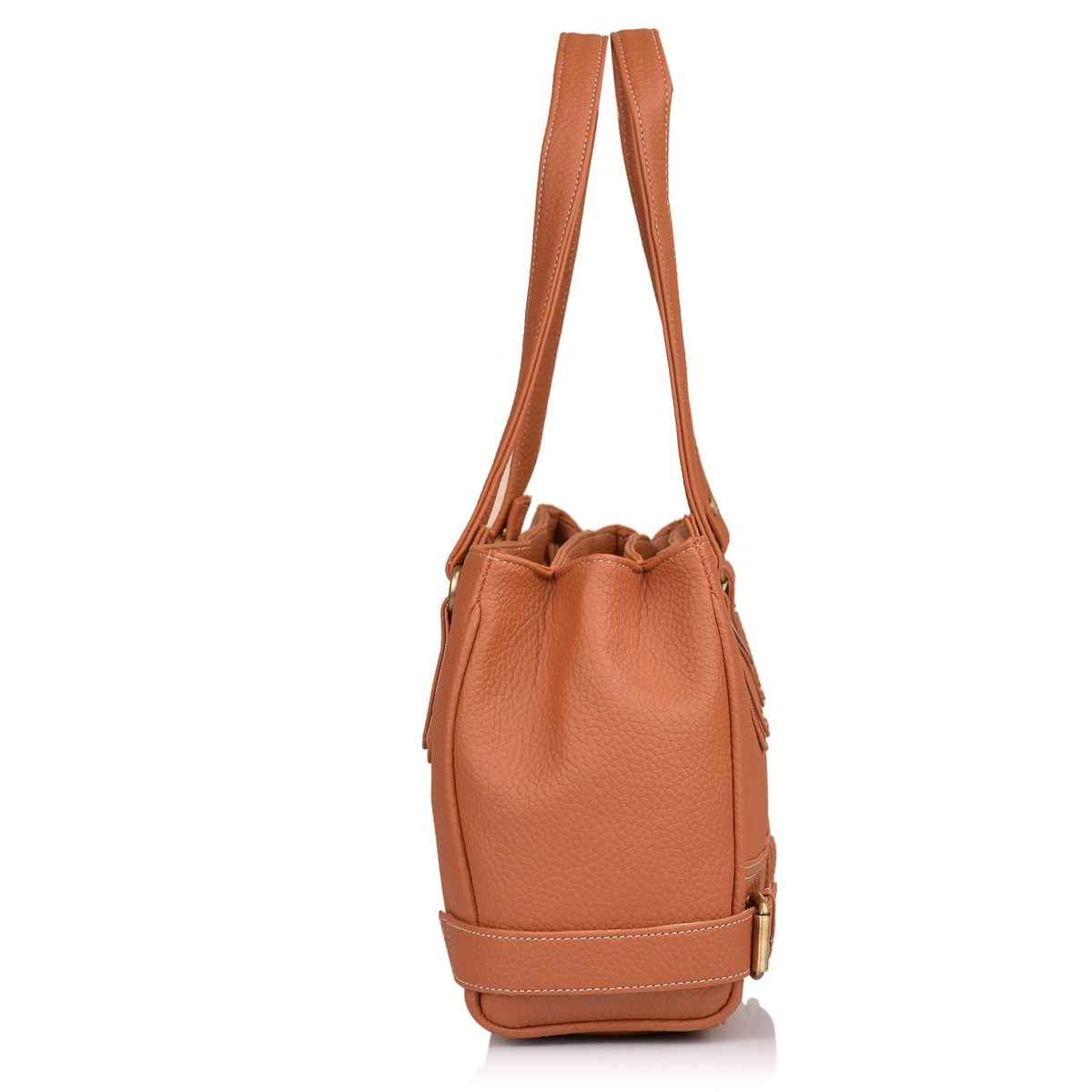 Fostelo Women's Vegan Leather Nightingale Handbags Shoulder Hobo Bag Ladies Purse | Tan | Large