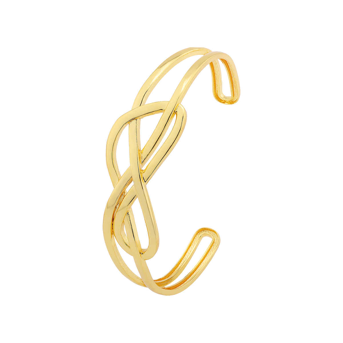 Voylla Valentines Day Golden Intertwined Infinity Cuff Bracelet