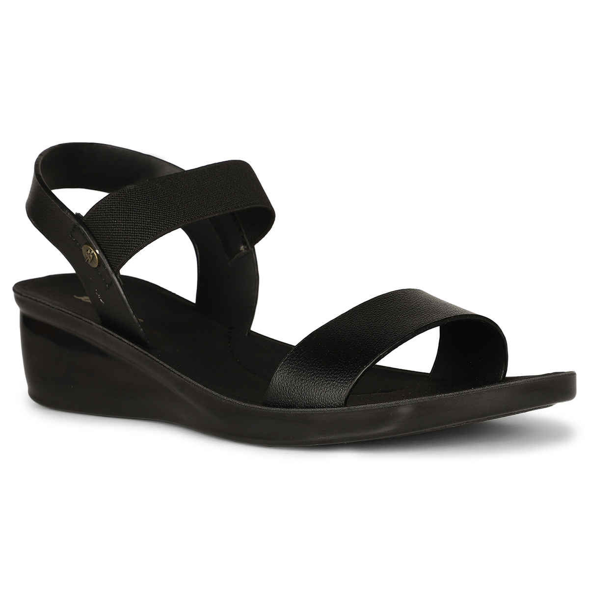 Bata Wedge Black Sandal For Women - 6