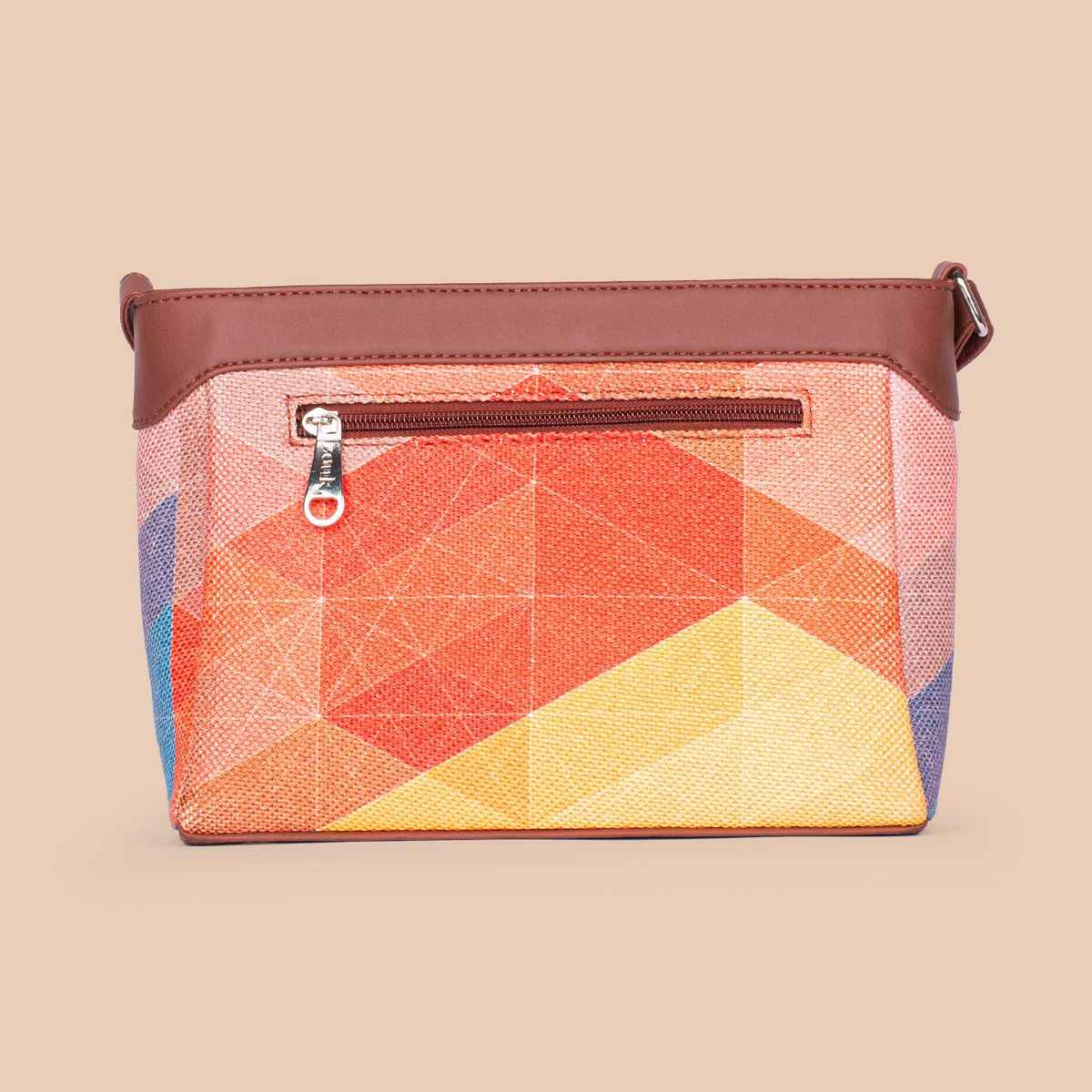 Zouk Women's Geometric Faux Leather 3.6 L Sling Bag | Assorted - One Size