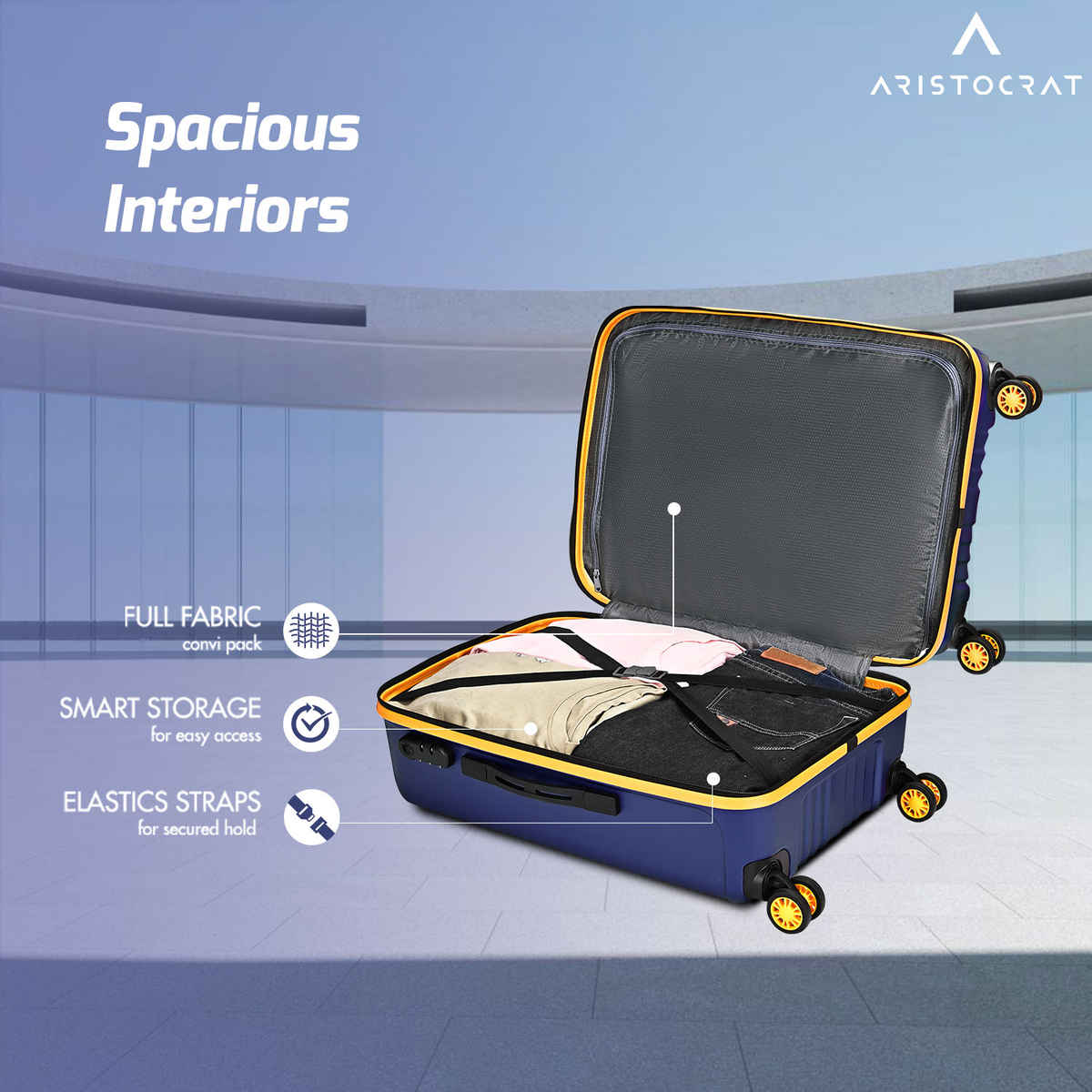 Aristocrat Vortex Plus Trolley | Midnight Blue - 65 L