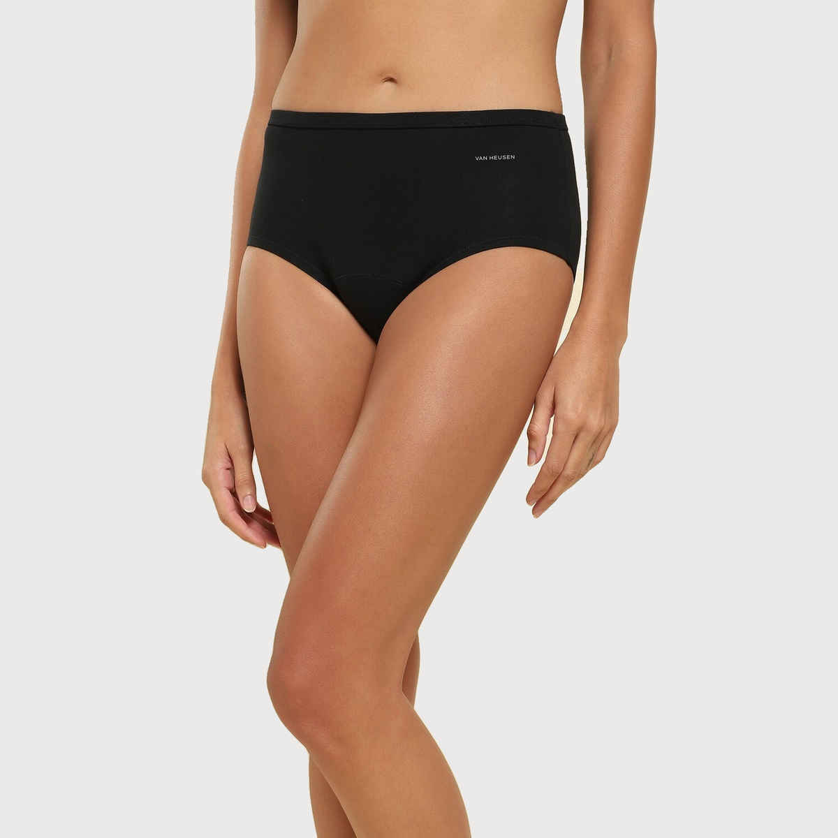 Van Heusen Women's Black Solid Anti Bacterial High Absorbance Stay Dry Period Panty - XXL