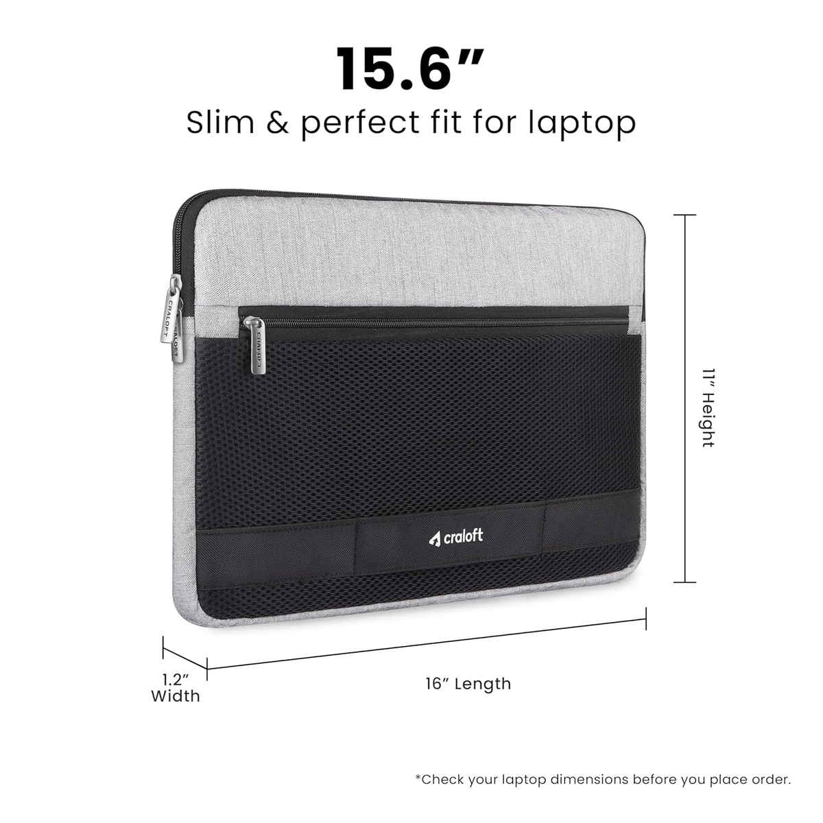 Craloft 14 Inch Laptop Sleeve Cover Bag for MacBook/Dell/HP/Lenovo - Office & Travel Use (L32)