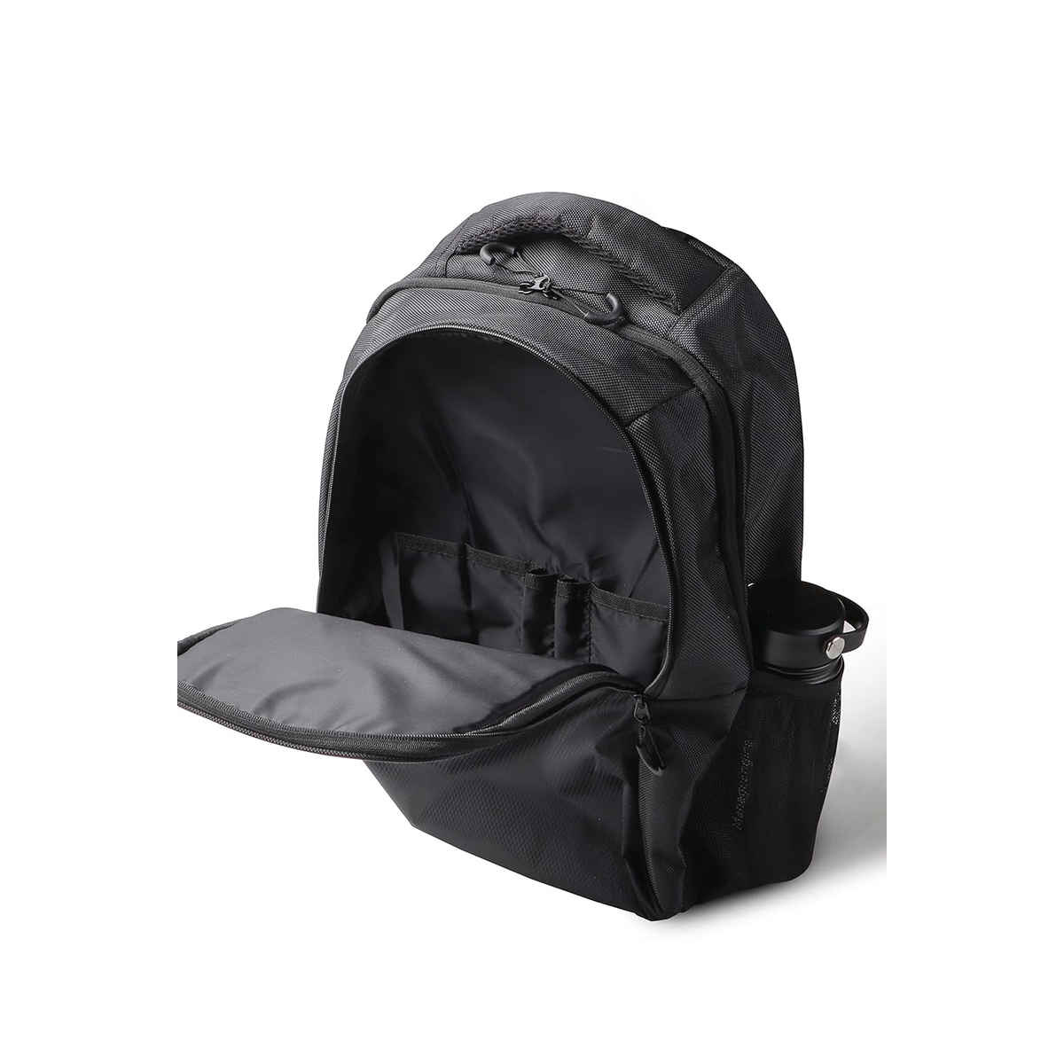 Police Men's Solid Nylon 20 L Top Handle Backpack | Black - M