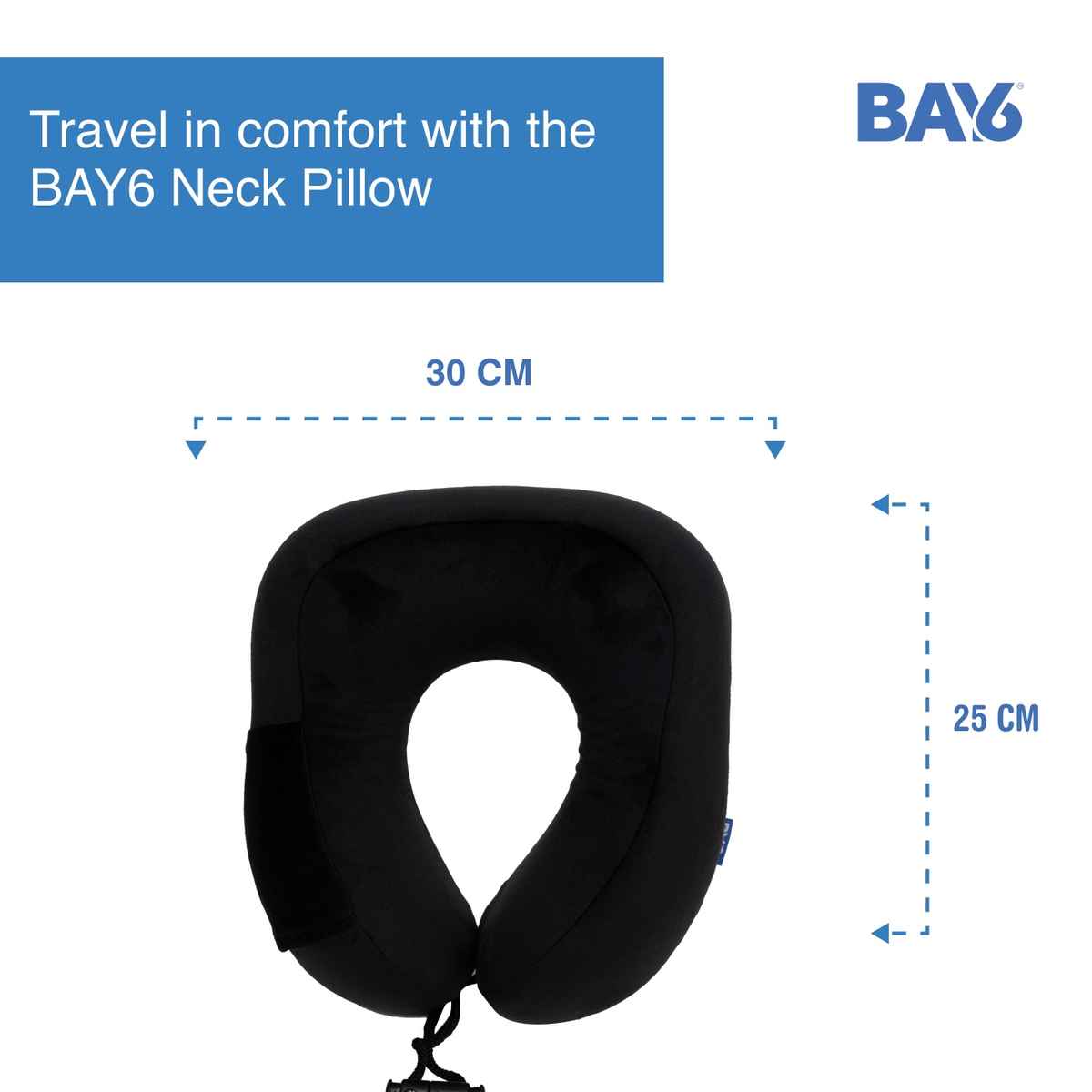 BAY6 Unisex Memory Foam Neck Pillow | Black