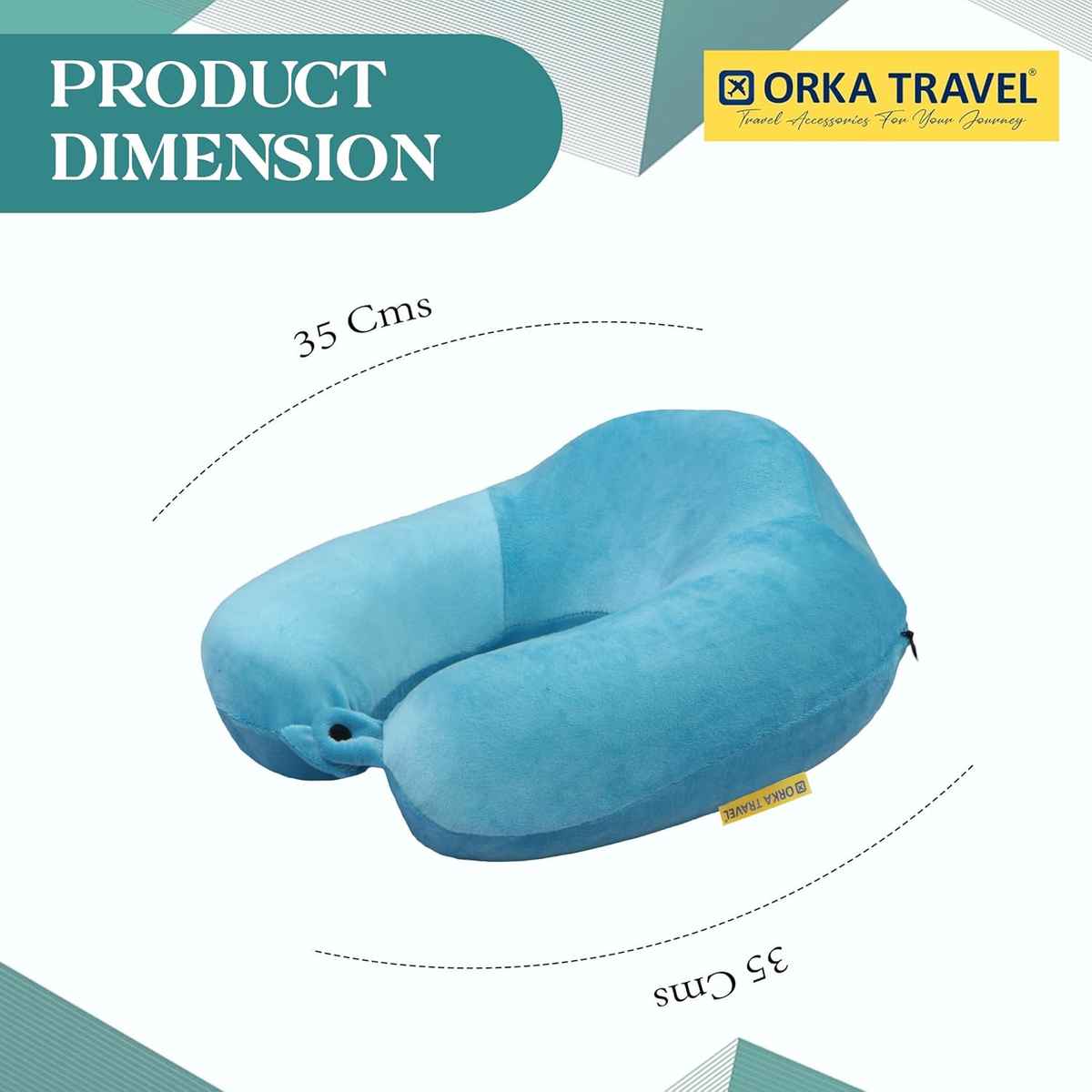 ORKA Unisex Solid Supersoft Neck Pillow | Teal - One Size
