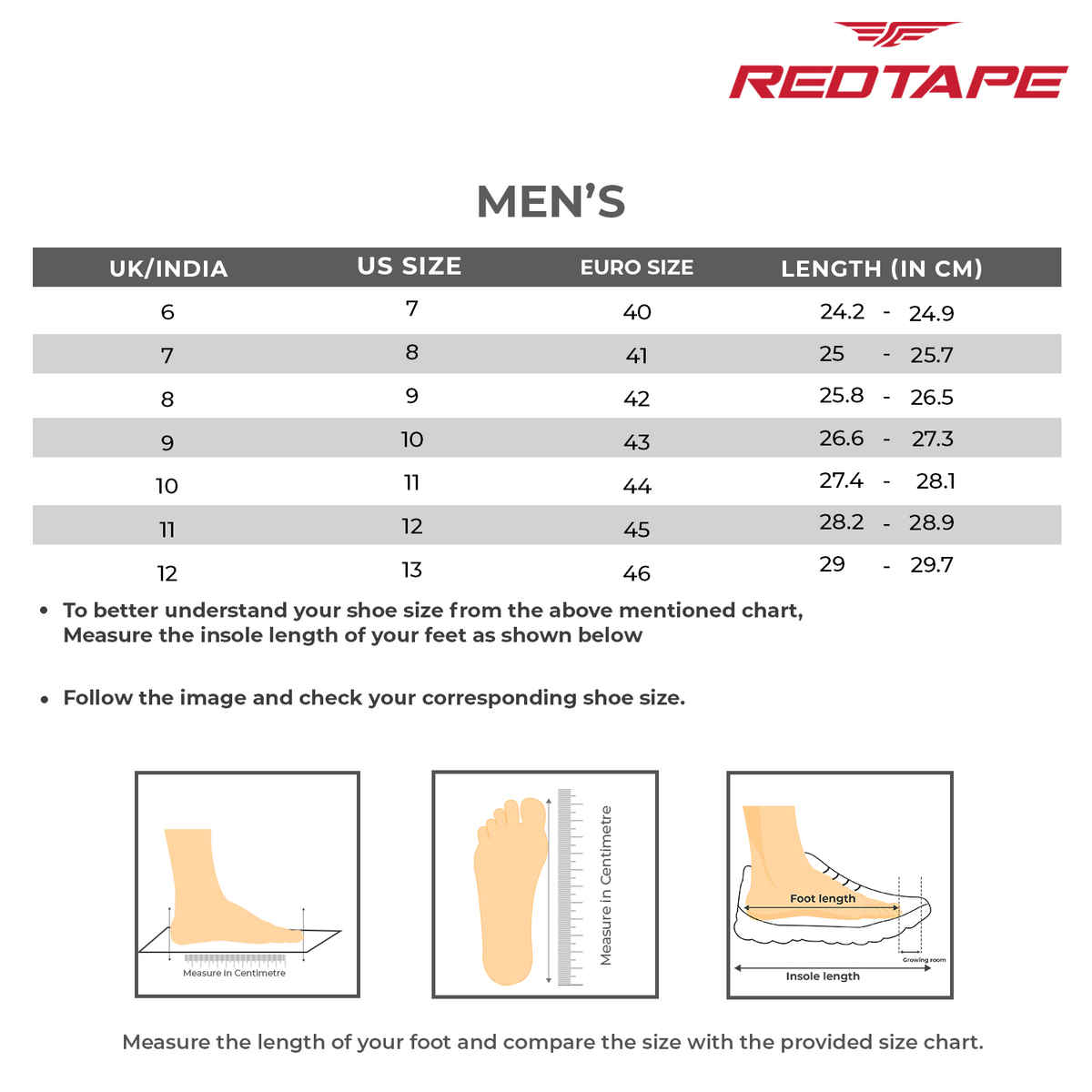 Red Tape Men's Sneakers | RSL0212A | White and Black - UK 6