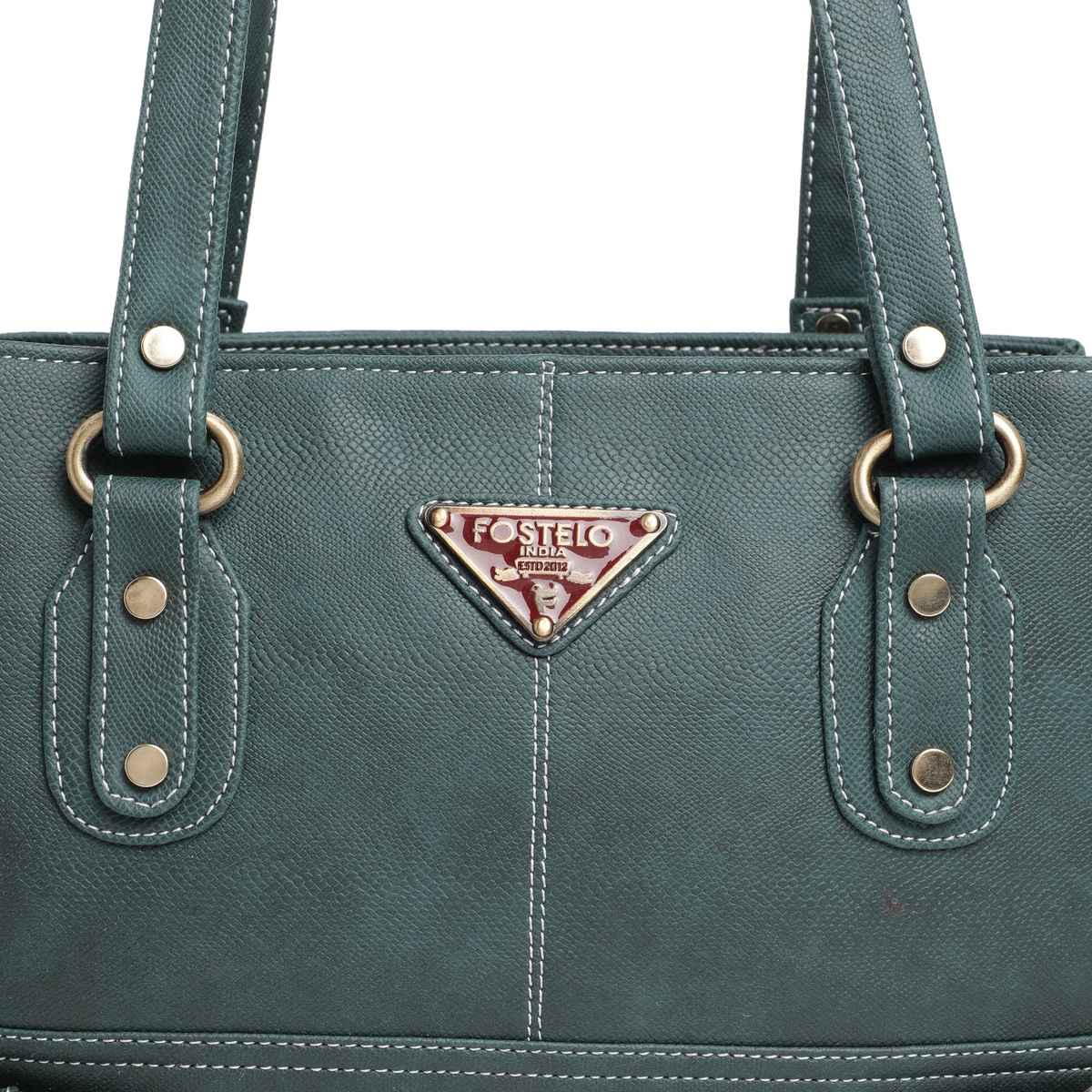 Fostelo Women's Vegan Leather Cuckoo Handbags Shoulder Hobo Bag Ladies Purse | Green | Large