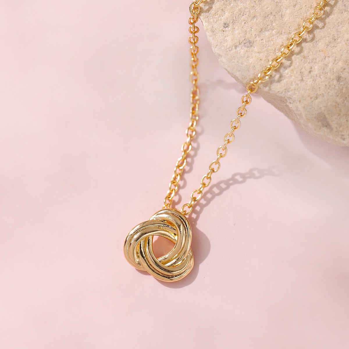 Voylla Valentines Day Golden Infinity Knot Necklace