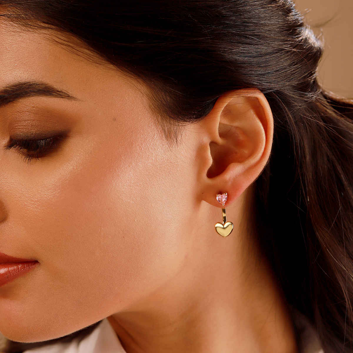 Voylla Valentines Day Interchangeable Heart Drop Earrings