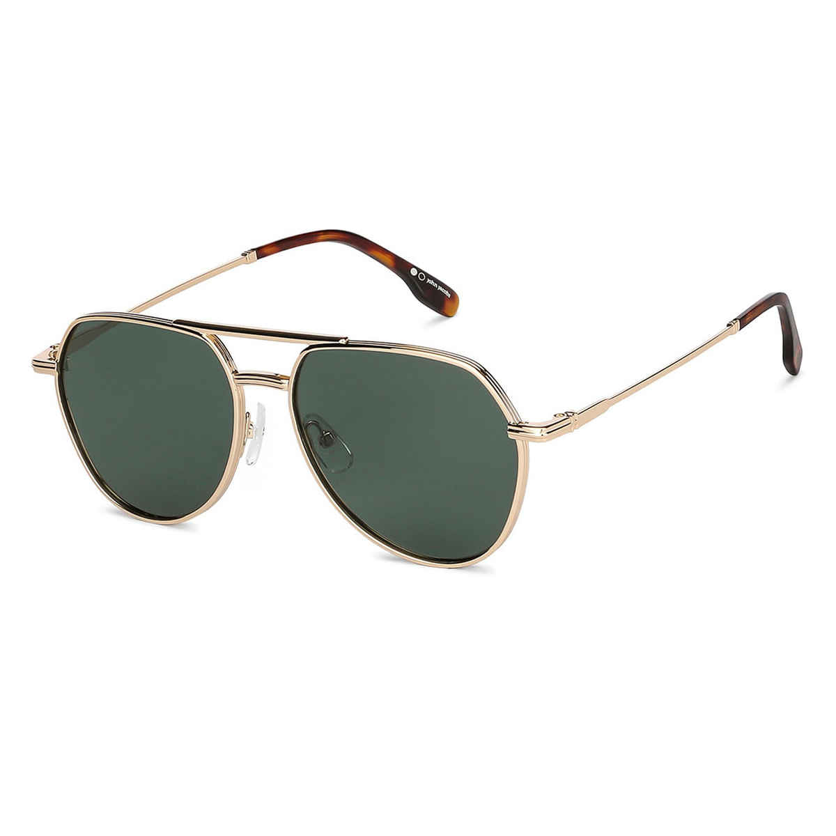 John Jacobs By Lenskart | Premium Polarized Sunglasses | Unisex | Aviator| Medium-141mm |Gold-Black