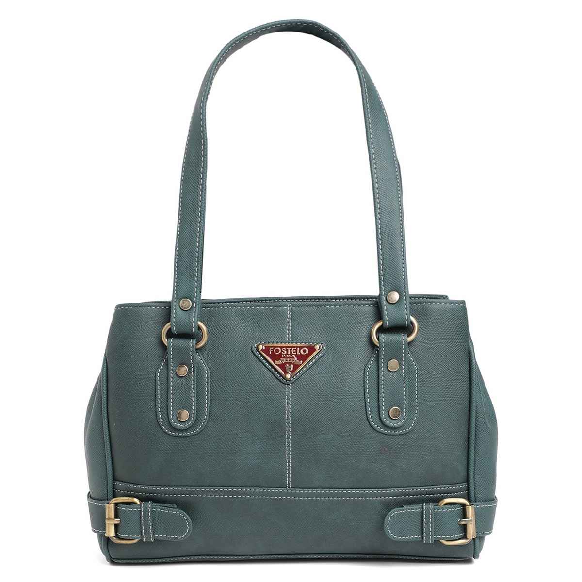 Fostelo Women's Vegan Leather Cuckoo Handbags Shoulder Hobo Bag Ladies Purse | Green | Large